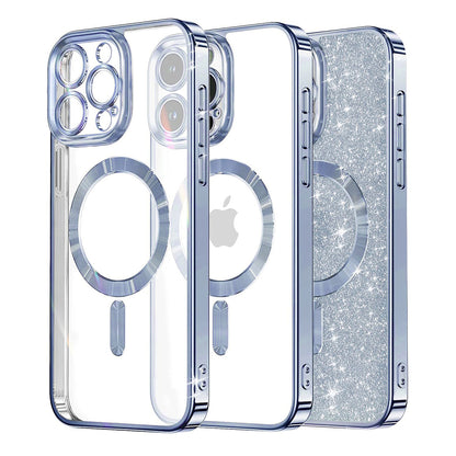 Etui MagSafe do Apple iPhone 14 Pro Max, Techsuit, Luxury Glitter, Bleu