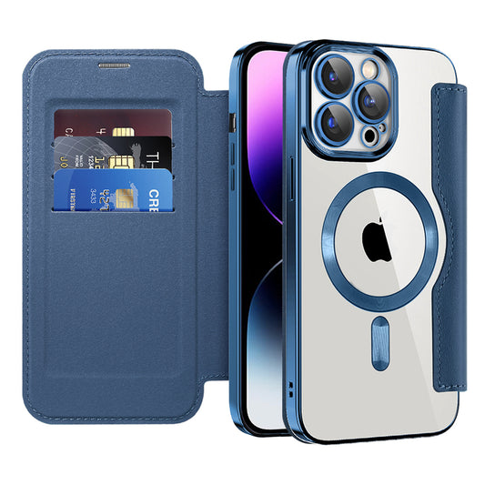 Etui MagSafe do Apple iPhone 14 Pro Max, Techsuit, SmartMag Book, Niebieskie