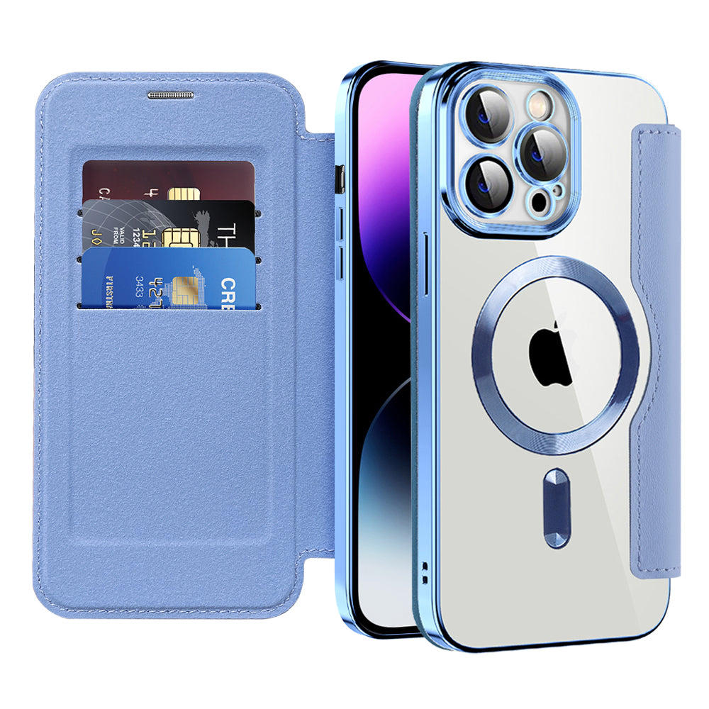 Etui MagSafe dla Apple iPhone 14 Pro Max, Techsuit, SmartMag Book, Bleu