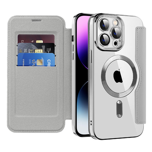 Etui MagSafe do Apple iPhone 14 Pro Max, Techsuit, SmartMag Book, Szary