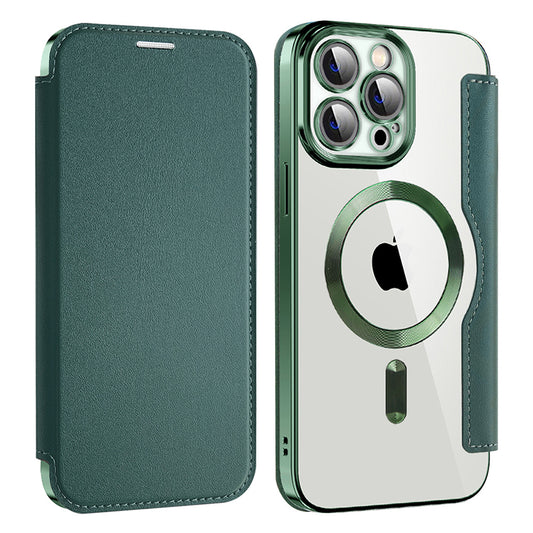 Etui MagSafe do Apple iPhone 14 Pro Max, Techsuit, SmartMag Book, Zielony