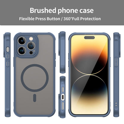 MagSafe Case for Apple iPhone 14 Pro, Techsuit, HaloFrost II, Navy Blue