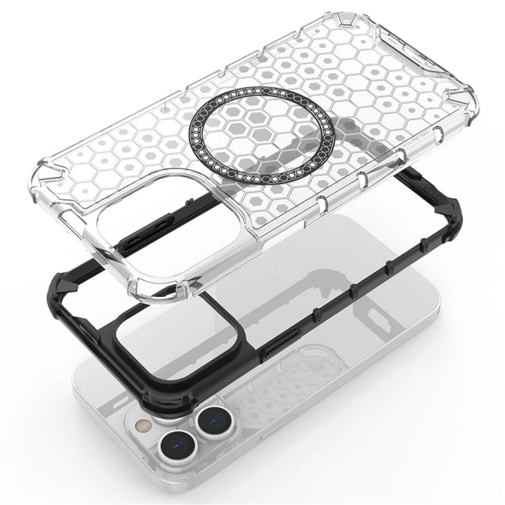 Etui MagSafe do Apple iPhone 14 Pro, Techsuit, HoneyComb Shield, Białe