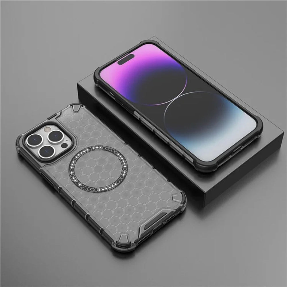 Etui MagSafe do Apple iPhone 14 Pro, Techsuit, HoneyComb Shield, Białe