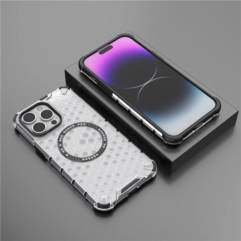 Etui MagSafe do Apple iPhone 14 Pro, Techsuit, HoneyComb Shield, czarne