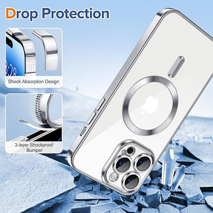 Etui MagSafe do Apple iPhone 14 Pro, Techsuit, Luxury Crystal, Srebrne