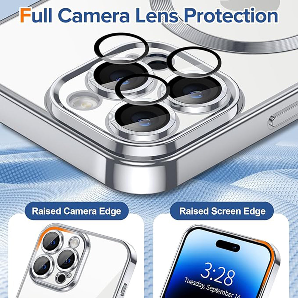Etui MagSafe do Apple iPhone 14 Pro, Techsuit, Luxury Crystal, Srebrne