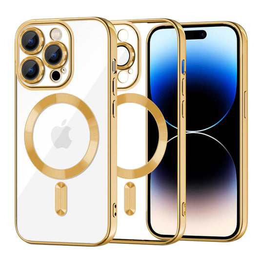 Etui MagSafe do Apple iPhone 14 Pro, Techsuit, Luxury Crystal, Złote