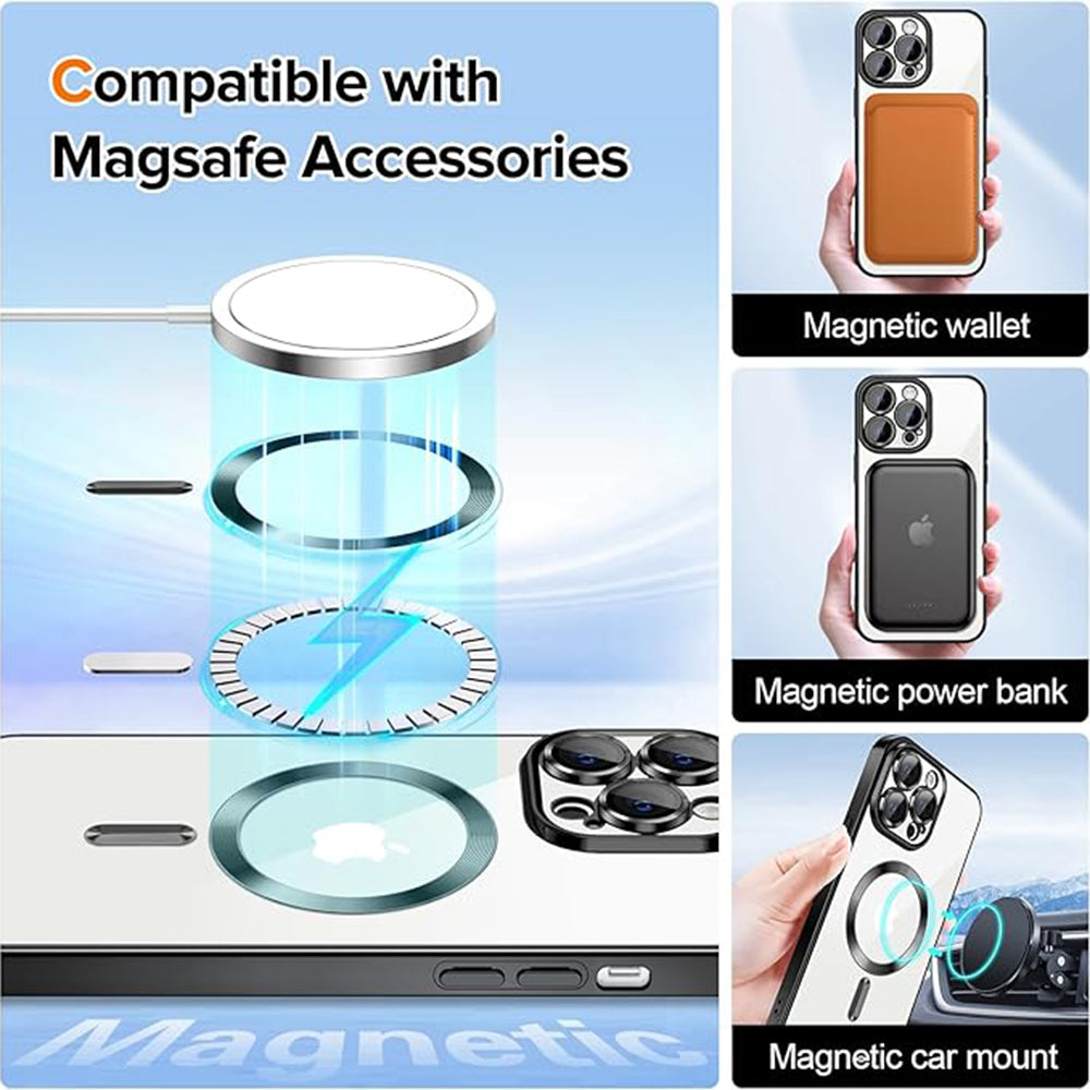 Etui MagSafe do Apple iPhone 14 Pro, Techsuit, Luxury Crystal, Czarny