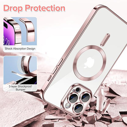 Etui MagSafe do Apple iPhone 14 Pro, Techsuit, Luxury Crystal, Różowe