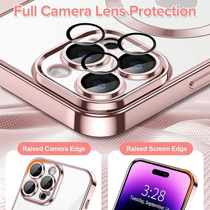 Etui MagSafe do Apple iPhone 14 Pro, Techsuit, Luxury Crystal, Różowe