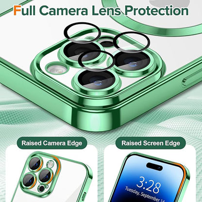 MagSafe Case for Apple iPhone 14 Pro, Techsuit, Luxury Crystal, Light Green