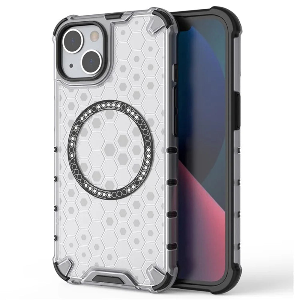 Etui MagSafe do Apple iPhone 14, Techsuit, HoneyComb Shield, Białe