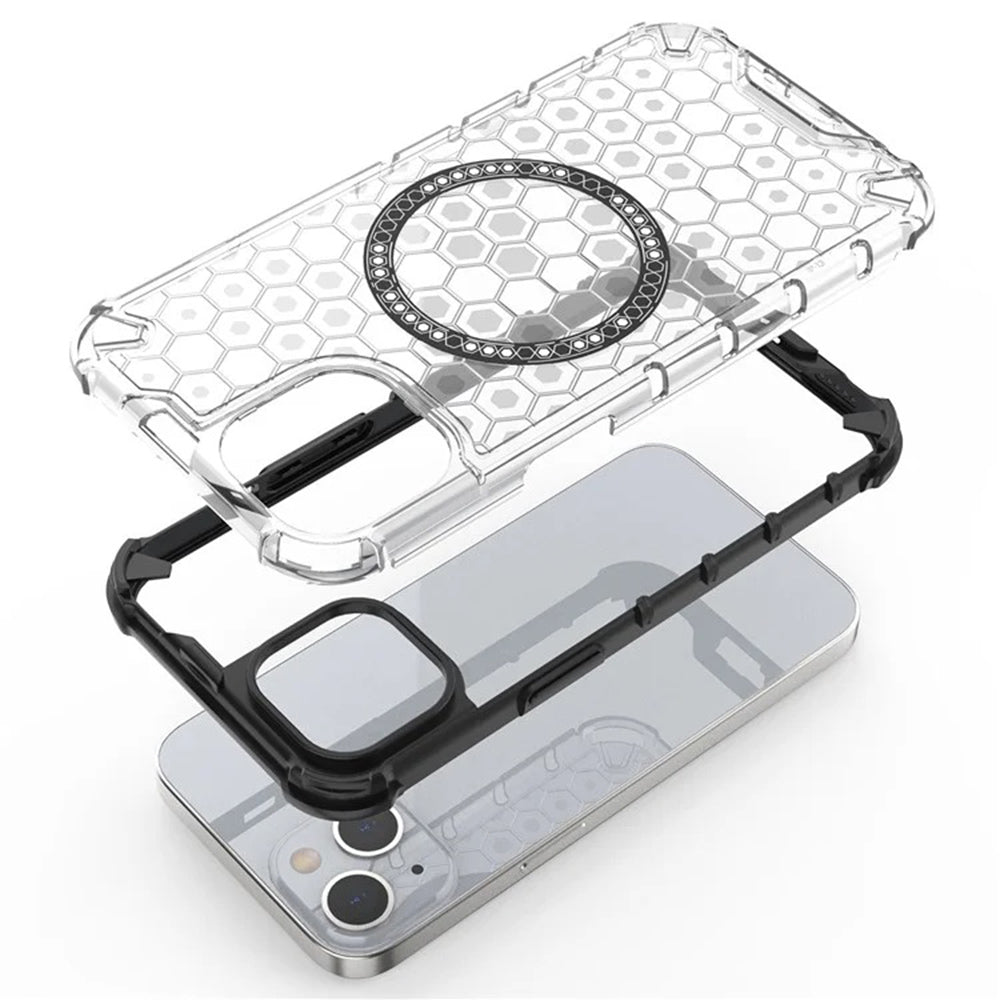 Etui MagSafe do Apple iPhone 14, Techsuit, HoneyComb Shield, Białe
