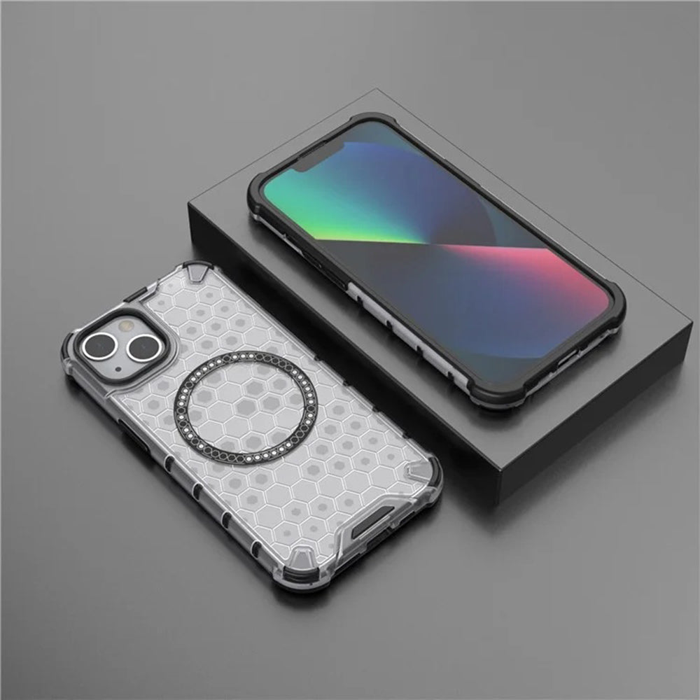 Etui MagSafe do Apple iPhone 14, Techsuit, HoneyComb Shield, Białe