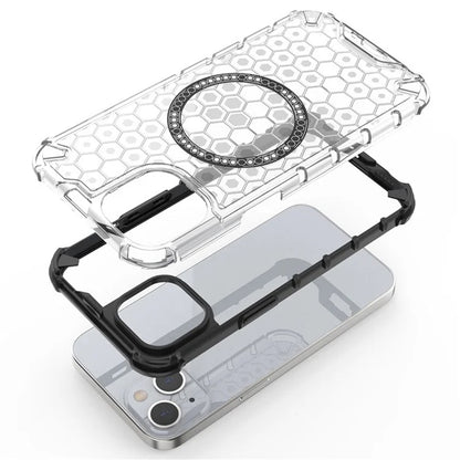 MagSafe Case for Apple iPhone 14, Techsuit, HoneyComb Shield, Black
