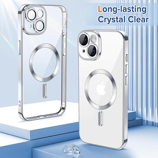Etui MagSafe do Apple iPhone 14, Techsuit, Luxury Crystal, Srebrne