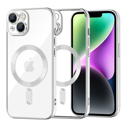 Etui MagSafe do Apple iPhone 14, Techsuit, Luxury Crystal, Srebrne