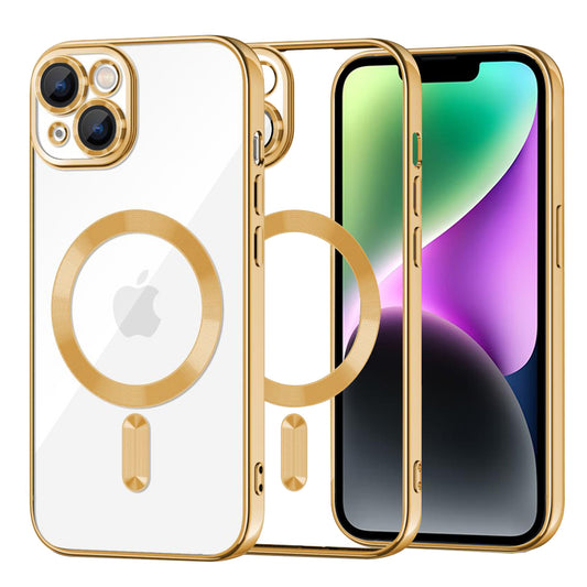 Etui MagSafe do Apple iPhone 14, Techsuit, Luxury Crystal, Złote