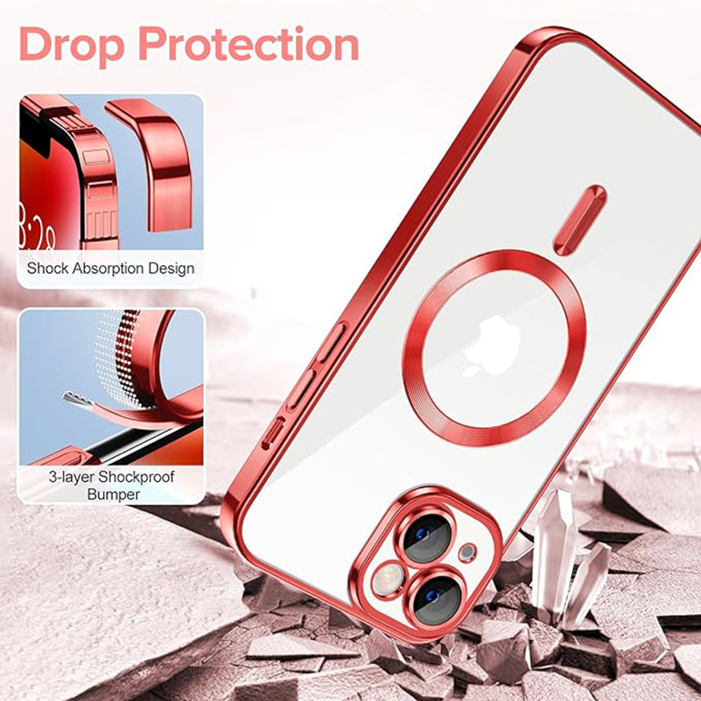 Etui MagSafe do Apple iPhone 14, Techsuit, Luxury Crystal, Czerwony