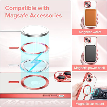 Etui MagSafe do Apple iPhone 14, Techsuit, Luxury Crystal, Czerwony