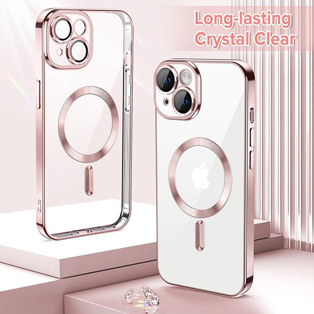 Etui MagSafe do Apple iPhone 14, Techsuit, Luxury Crystal, Różowe