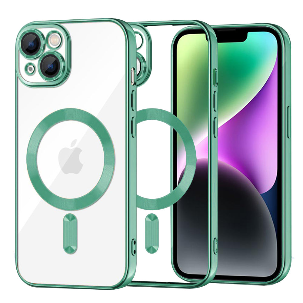 Etui MagSafe do Apple iPhone 14, Techsuit, Luxury Crystal, Jasnozielony