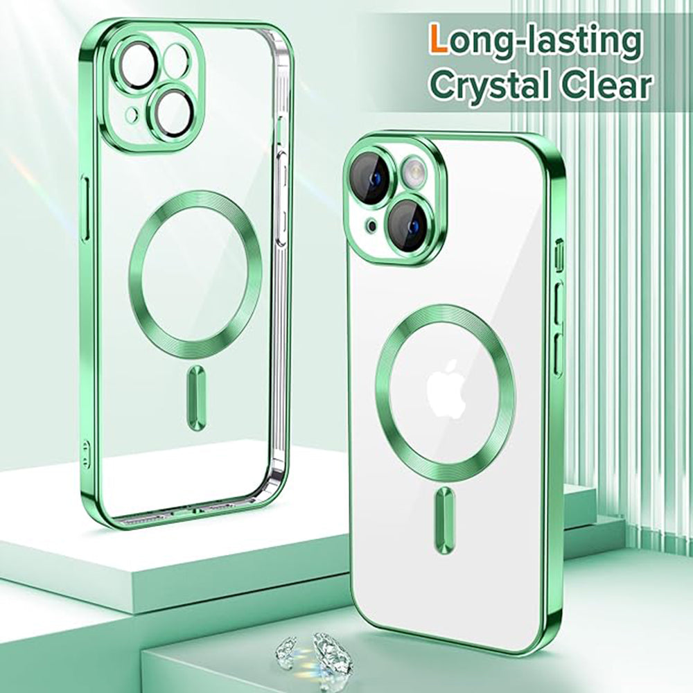 Etui MagSafe do Apple iPhone 14, Techsuit, Luxury Crystal, Jasnozielony