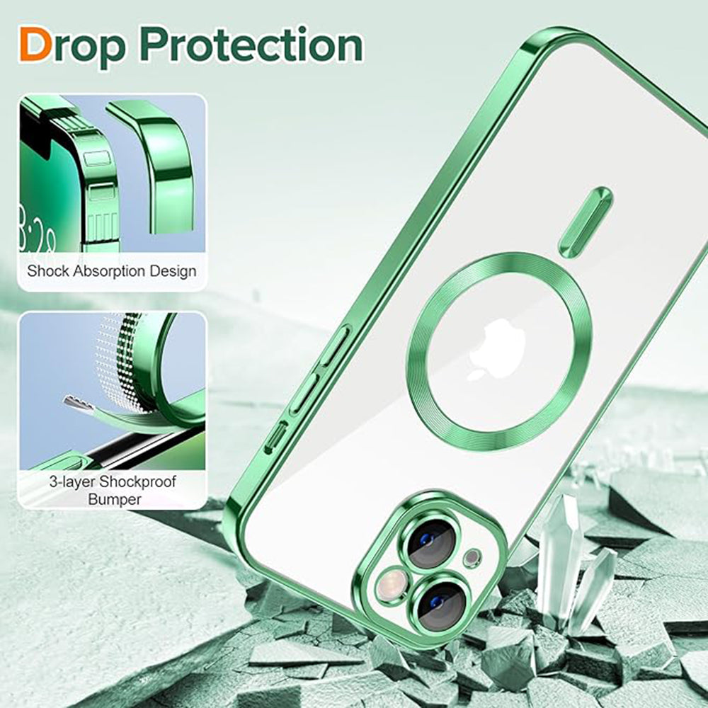 Etui MagSafe do Apple iPhone 14, Techsuit, Luxury Crystal, Jasnozielony