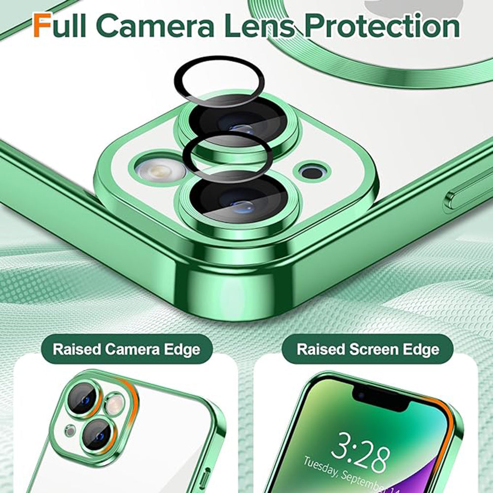 Etui MagSafe do Apple iPhone 14, Techsuit, Luxury Crystal, Jasnozielony