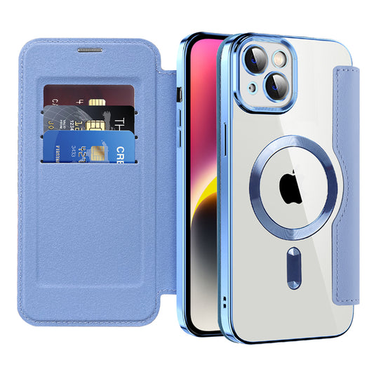 Etui MagSafe dla Apple iPhone 14, Techsuit, SmartMag Book, Bleu