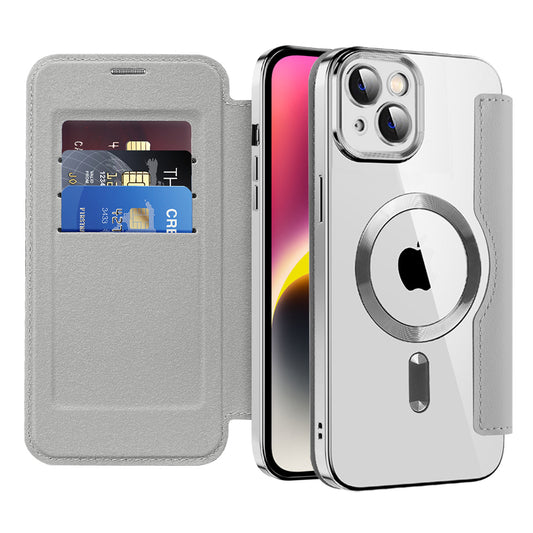 Etui MagSafe do Apple iPhone 14, Techsuit, SmartMag Book, Szary
