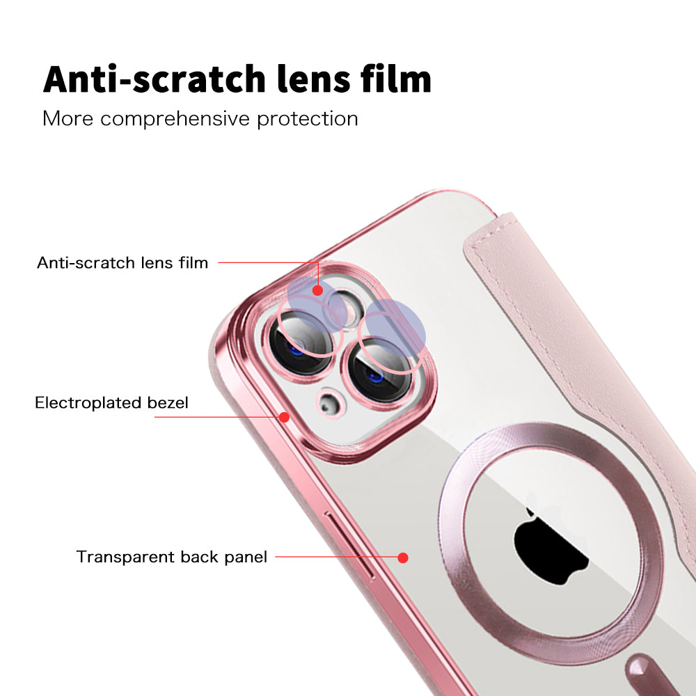 Etui MagSafe dla Apple iPhone 14, Techsuit, SmartMag Book, Różowe