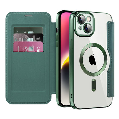 Etui MagSafe do Apple iPhone 14, Techsuit, SmartMag Book, Zielony