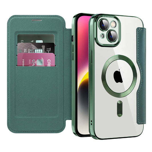 Etui MagSafe do Apple iPhone 14, Techsuit, SmartMag Book, Zielony