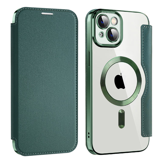 Etui MagSafe do Apple iPhone 14, Techsuit, SmartMag Book, Zielony