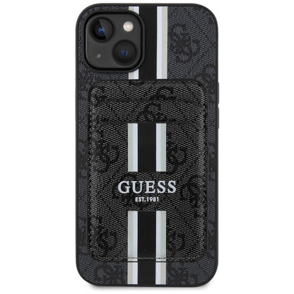 Etui MagSafe dla Apple iPhone 15, Guess, Cardslot 4G Stripes, Czarne