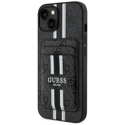 Etui MagSafe dla Apple iPhone 15, Guess, Cardslot 4G Stripes, Czarne