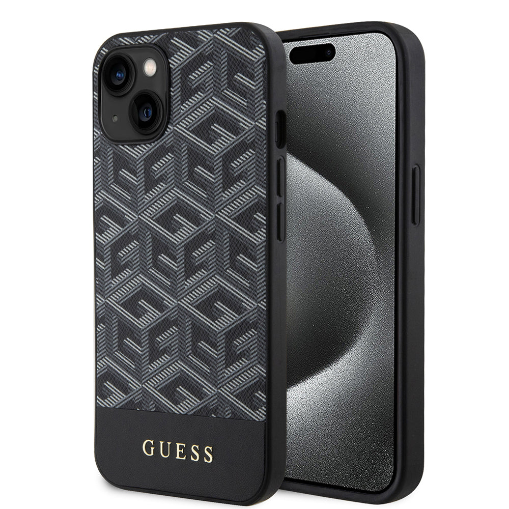 Etui MagSafe dla Apple iPhone 15, Guess, GCube Stripes, Czarne