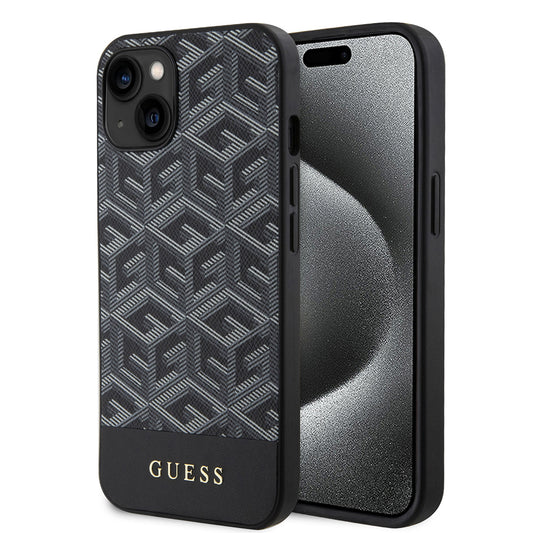 Etui MagSafe dla Apple iPhone 15, Guess, GCube Stripes, Czarne