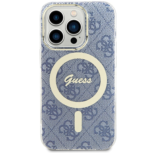 Etui MagSafe dla Apple iPhone 15, Guess, IML 4G, Niebieskie