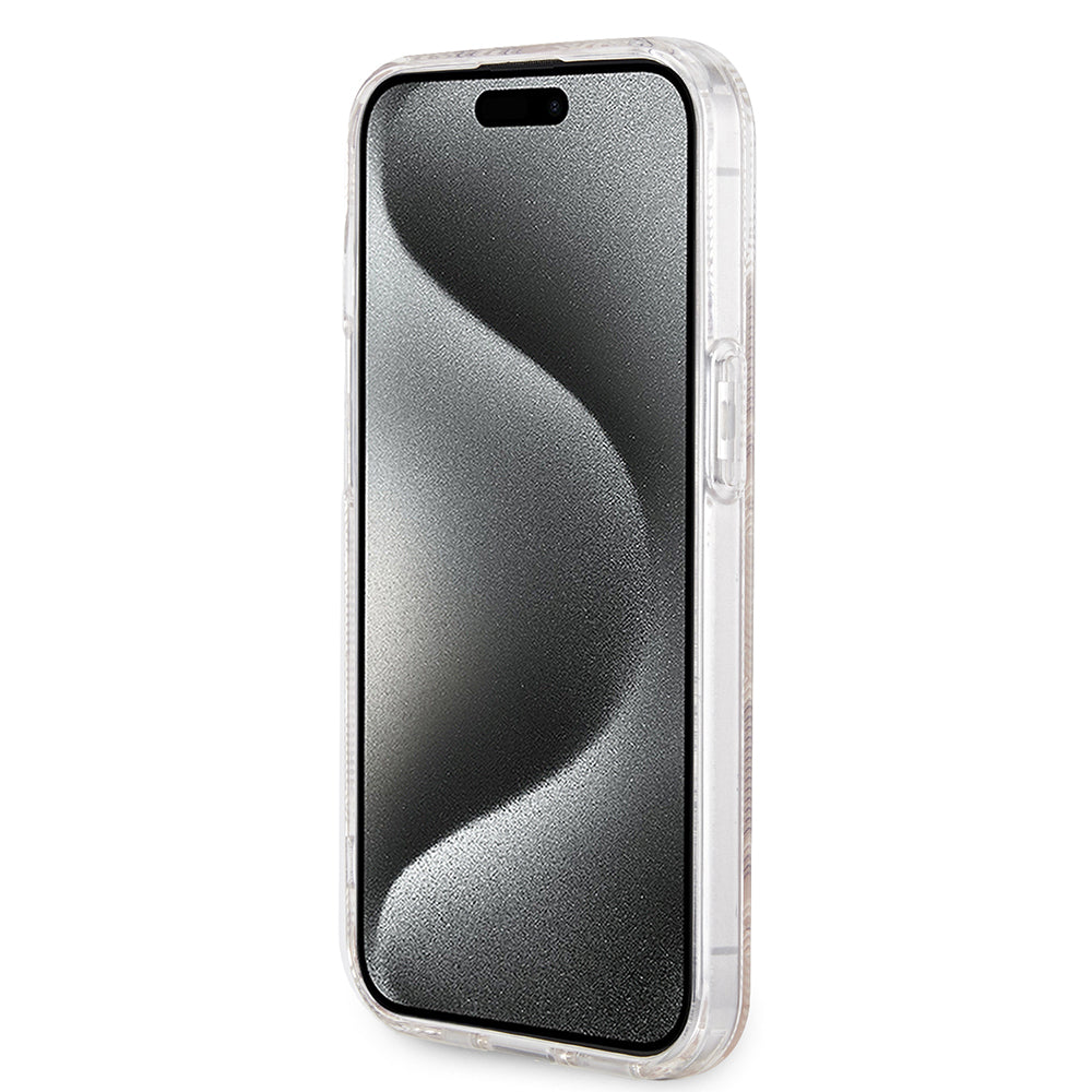 Etui MagSafe dla Apple iPhone 15, Guess, IML Gcube, Brązowy