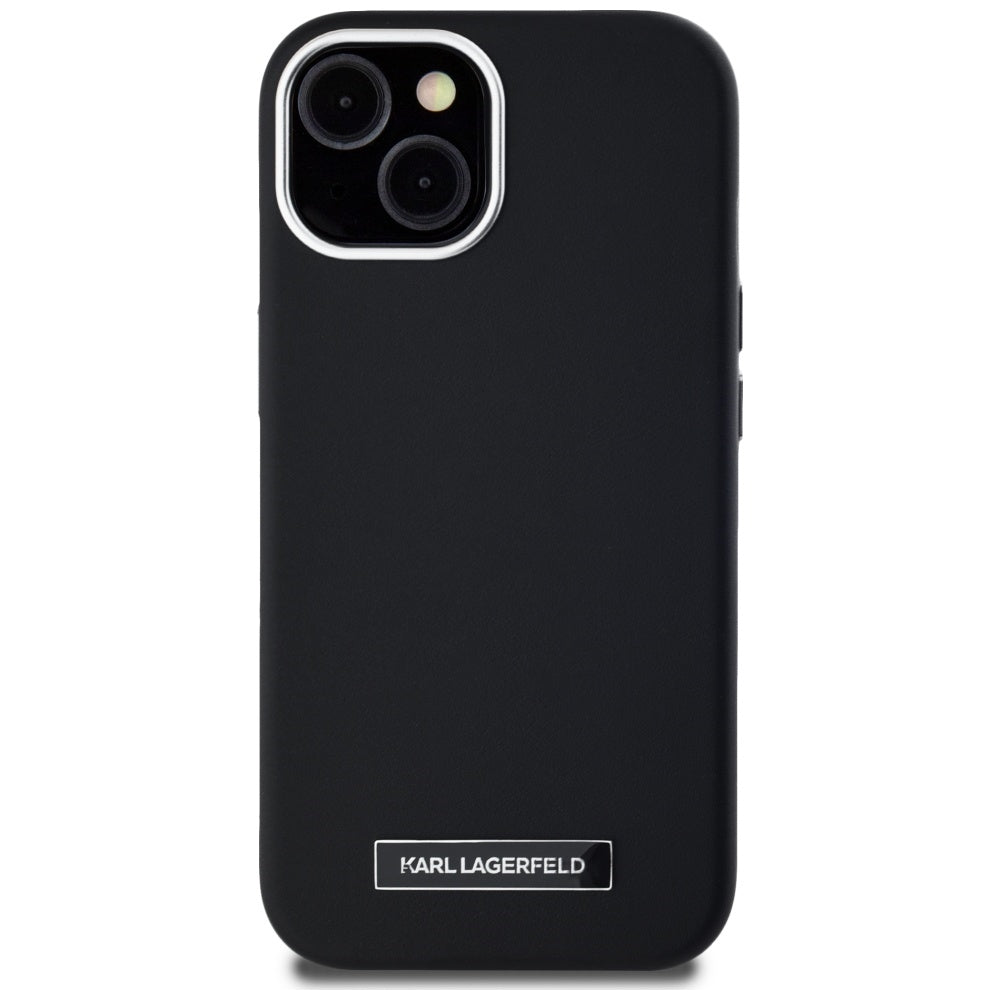 Etui MagSafe dla Apple iPhone 15, Karl Lagerfeld, FW Metal Plate, Czarne