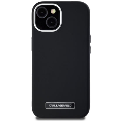 Etui MagSafe dla Apple iPhone 15, Karl Lagerfeld, FW Metal Plate, Czarne