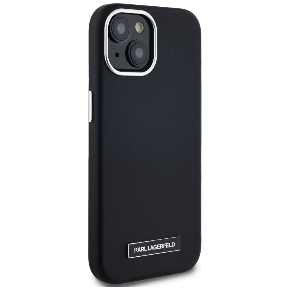 Etui MagSafe dla Apple iPhone 15, Karl Lagerfeld, FW Metal Plate, Czarne
