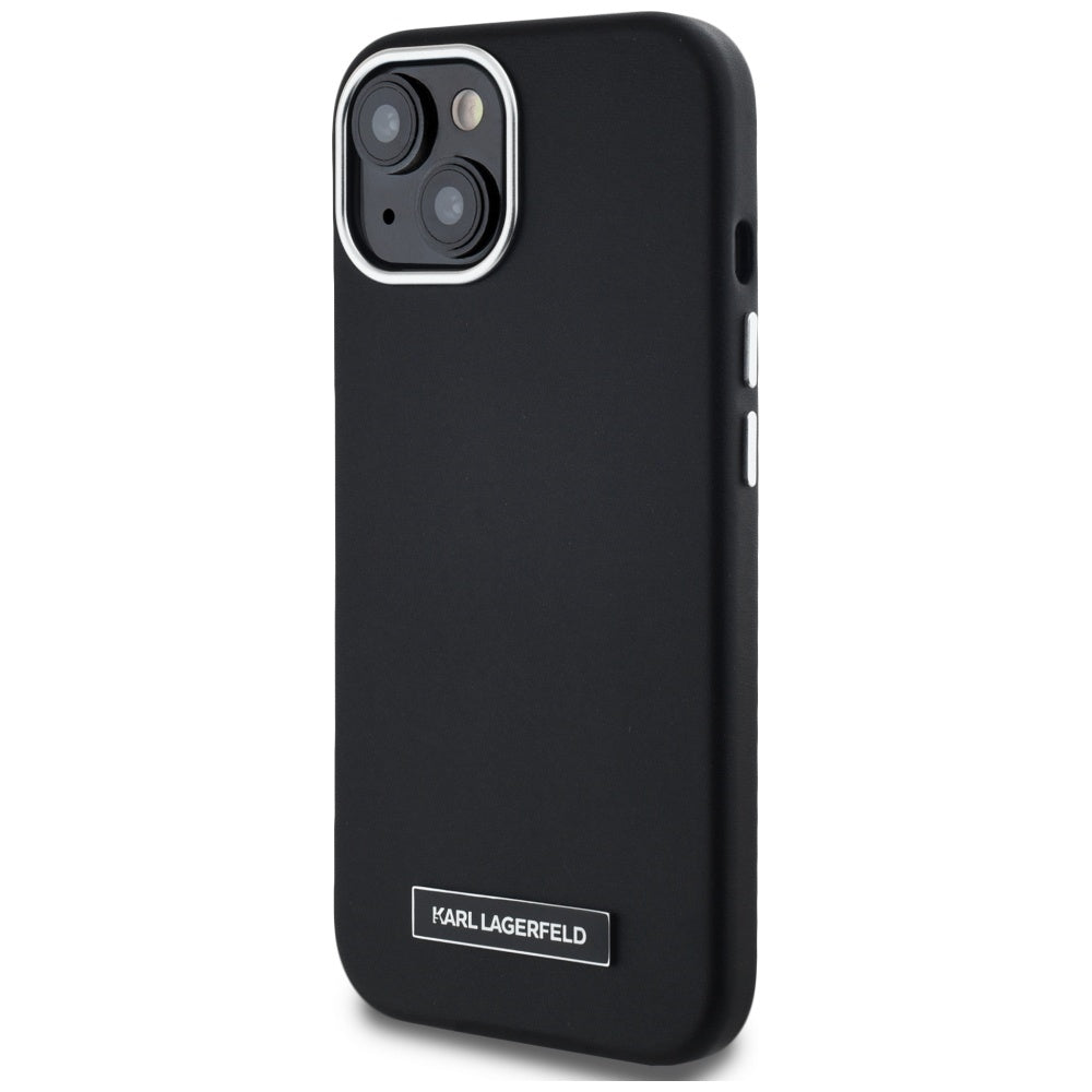 Etui MagSafe dla Apple iPhone 15, Karl Lagerfeld, FW Metal Plate, Czarne