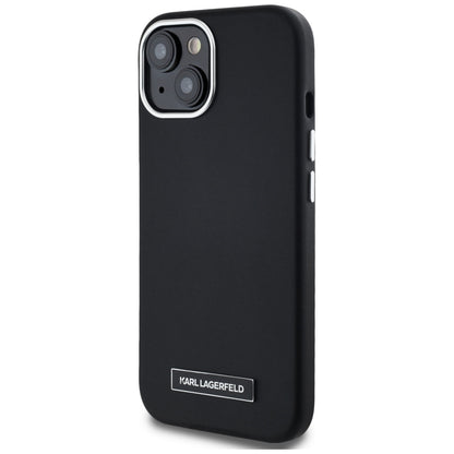 Etui MagSafe dla Apple iPhone 15, Karl Lagerfeld, FW Metal Plate, Czarne