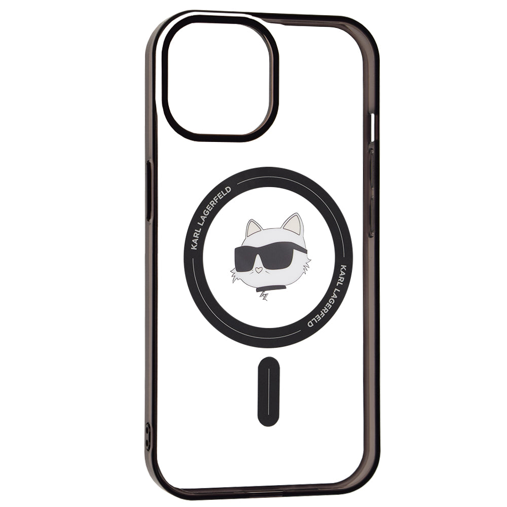 Etui MagSafe dla Apple iPhone 15, Karl Lagerfeld, IML Choupette's Head, Przezroczyste