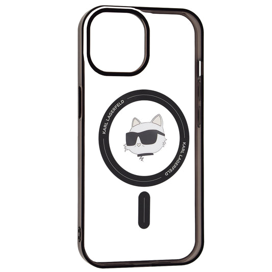 Etui MagSafe dla Apple iPhone 15, Karl Lagerfeld, IML Choupette's Head, Przezroczyste
