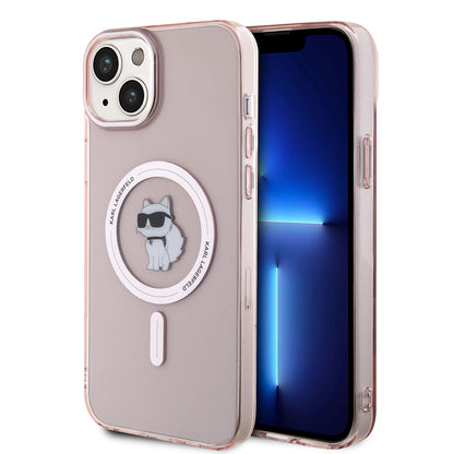 Etui MagSafe dla Apple iPhone 15 Plus / 14 Plus, Karl Lagerfeld, IML Choupette, Różowy